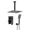 Kibi Cube Pressure Balanced Ceiling Mounted 2-Function Shower System with Rough In Valve - Matte Black KSF412MB - alternate 1